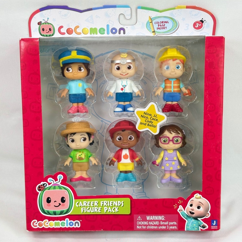CoComelon Career Friends Figure Pack Unisex 6pc Set Multicolor JJ Nina Cody Nico